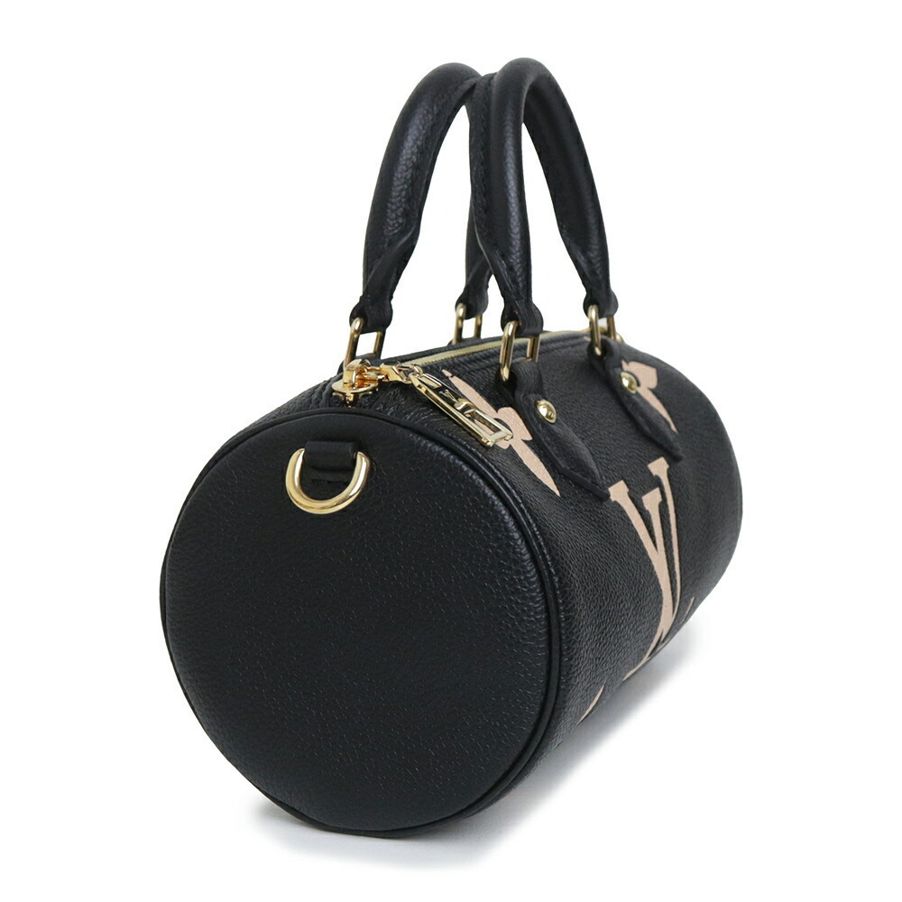 LOUIS VUITTON Papillon Empreinte Black Beige Shoulder Handbag Crossbody - Picture 4 of 10